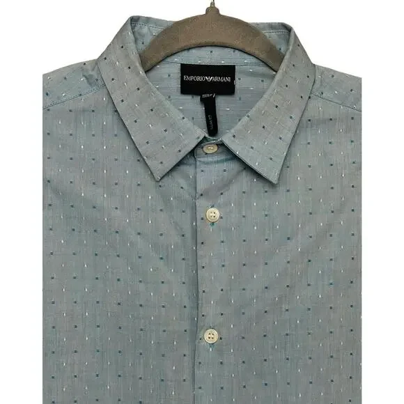 Emporio Armani Slim Fit Sz Small US Button Down Shirt Long Sleeves Button Cuffs Shirts